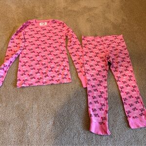 Victorias Secret Pink Thermal Legging Top shirt Set Large Ski Bunnies vintage